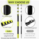 ?Upgrade Anti Rotation ? 24ft High Reach Duster Kit,5-18ft Lightweight Aluminum Alloy Extension Rod,7-Piece Set,210° Steering Head Clean Various