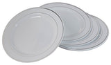 Exquisite Reflective (Silver Line) Plastic Plates-60 Peices Premium Heavyweight Plastic Dinnerware (30-10.25" Dinner and 30-7.5" Salad/Dinner) Wedding
