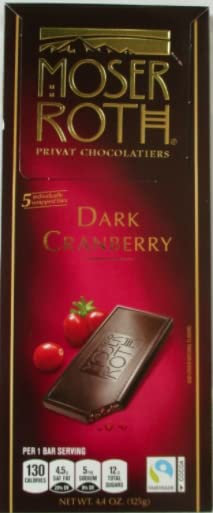 Moser Roth Privat German Chocolate Limit Edition Dark Cranberry 4.4oz 125g
