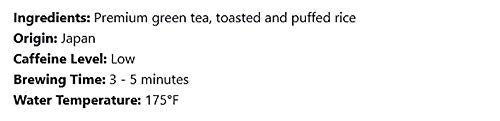 Elmwood Inn Fine Teas, Genmaicha Japanese Green Tea, 16-Ounce Pouches