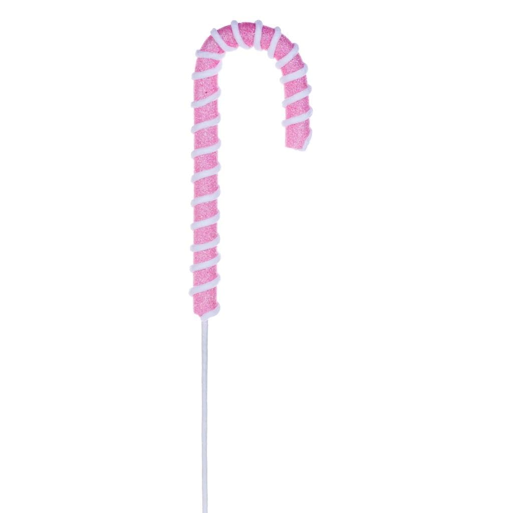 Vibrant Pink Candy Cane Stem Spray by VICKERMAN, 23.5" Wired Stem, 3 Pieces per Bag