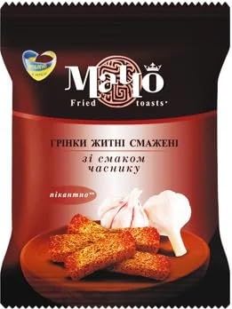 Macho Fried Rye Toasts Suhariki GMO Free 3.88 oz / 110 g Product of Ukraine (3 Pack, Taste of Garlic)