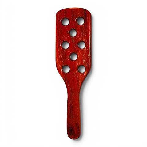 Carpet Beater, Hardwood Paddle with Holes - Mahogany Finish