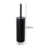Stainless Steel Toilet Brush with Holder Set with Extra Long Handle Durable Bristles Toilet Bowl Brush and Covered Holder for Bathroom Storage (Black