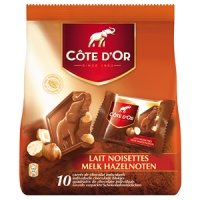 Cote D’Or Carres De Chocolat Au Lait Et Noisette 10 Sachets 200g (Cote D’Or Carres Milk Chocolate With Hazelnuts 10 Sachets 200g)