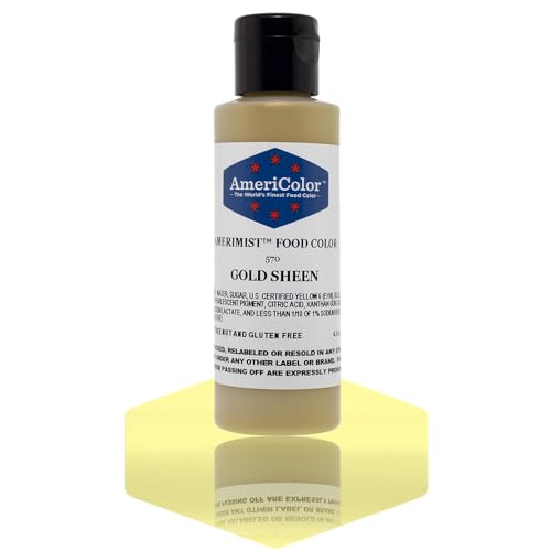 AmeriColor Amerimist Edible Paint and Airbrush Food Color, 4 1/2-Ounce, Gold Sheen