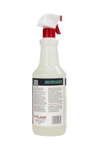 Rutland Fireplace Glass and Hearth Cleaner for High Temperature Glass, Wood Stove Cast Iron, Steel, Fireplace Grates & Screens - Ammonia-Free Cleaning