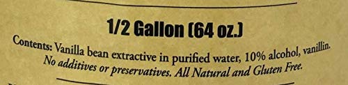 Blue Cattle Truck Trading Co. Traditional Gourmet Mexican Vanilla Extract, Half Gallon, 64 Ounce