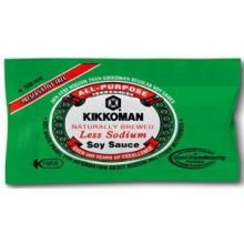 Kikkoman Less Sodium Preservative Free Soy Sauce, 6 Milliliter Packet -- 500 per case.