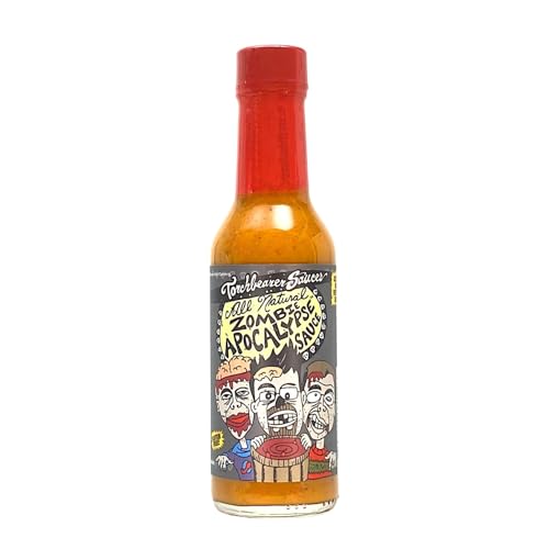 Torchbearer Sauces Zombie Apocalypse Ghost Chili Hot Sauce, 5oz Ghost Pepper & Habanero Hot Sauce, Heat Level 8 - Featured on Hot Ones - Almost Sweet