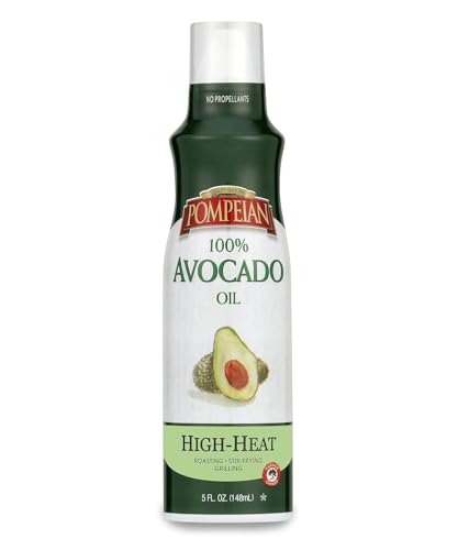 Pompeian 100% Avocado Oil Cooking Spray - 5 Fl Oz - No Propellants - High Heat Olive Oil for Cooking - Mild Nutty Flavor for Stir Fry, Roasting & Grilling