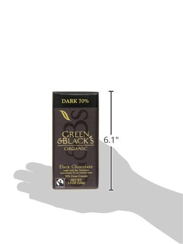 Green & Black's Organic Chocolate Bar, Dark 70% Cocoa, 3.5 Ounce