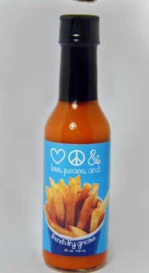 Love, Peace And French Fry Grease Hot Sauce - (3 Pack of 5 Oz. Bottles)