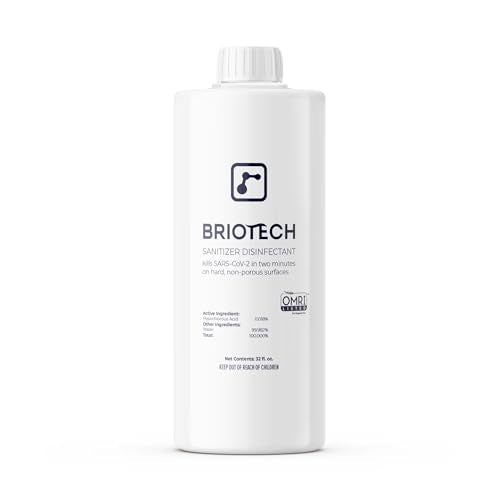 BRIOTECH Sanitizer Disinfectant Hypochlorous Spray, Kill 99.99% of Viruses & Bacteria, Control Mold, Eliminate Odor, Gentle for Nursery & Play Rooms