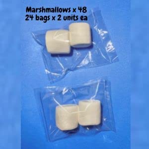Individually Wrapped Marshmallows | 24 x 2 sets = 48 units | 1" cylinder shape | Great for gatherings, camping, fire pits, birthday parties, corporate