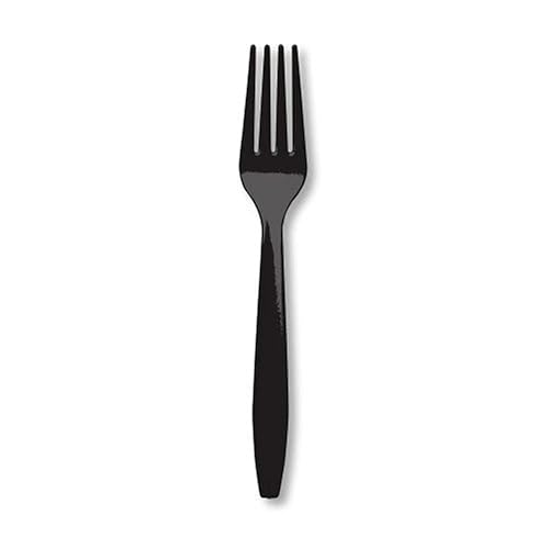 Creative Converting Touch of Color Premium 24 Count Plastic Forks, Black Velvet