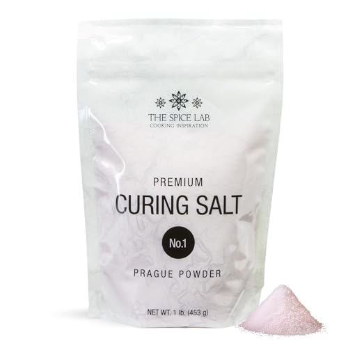 The Spice Lab Curing Salt No. 1 - Pink Prague Powder with 6.25% Sodium Nitrite - Meat Curing Salt for Bacon, Jerky, Brisket & Corned Beef - Made in