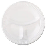 Dart 10CPWQR 10.25 in White Laminated Foam 3 Comp Plate (Case of 500)