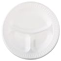 Dart 10CPWQR 10.25 in White Laminated Foam 3 Comp Plate (Case of 500)