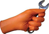 Tiger Grip Diamond Textured Nitrile Gloves, Hi Vis Orange, 7mil, Powder & Latex Free, Waterproof, Cut Resistant, Disposable, Mechanic, Large, 1000