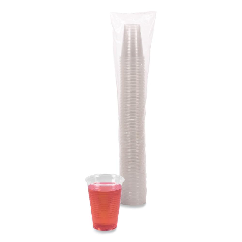 Boardwalk BWKTRANSCUP9CT 9 oz. Polypropylene Plastic Cold Cups - Translucent (100 Cups/Sleeve, 25 Sleeves/Carton)