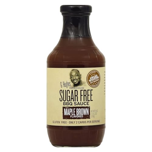G Hughes BBQ Sauce SugarFree Maple Brown