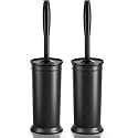 Toilet Brush and Holder 2 Pack, Toilet Bowl Brush with Extra Long Handle, Toilet Scrubber and Covered Holder, Toilet Brushes for Bathroom-Space