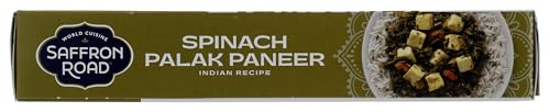 Saffron Road Frozen Spinach Palak Paneer - Seed Oil Free, No Artificial Ingredients, Gluten-Free, Vegetarian - 10 Ounce