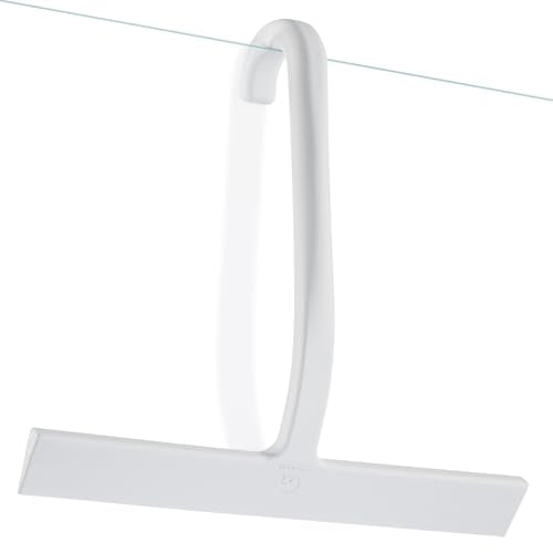 GÜTEWERK Shower Squeegee for Glass Doors - Bathroom Squeegee for Shower Glass & Tile Walls, Streak-Free & No-Squeak Silicone Blade, Stainless Steel