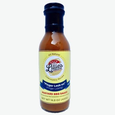 Lillie's of Charleston Finger Leek-en Mild Mustard BBQ Sauce | Natural, No Preservatives, Vegan | Great with Chicken, Pork Ribs and Shoulder, Fish