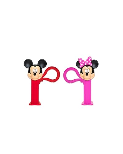 Mickey & Friends PEZ Clips (Two mini PEZ Dispensers on keychain clip + six candy refills)