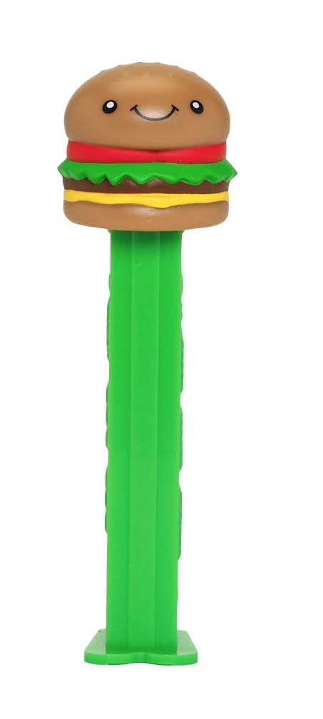 PEZ Pizza And Burger Candy Dispenser Set - Pizza And Hamburger PEZ Dispensers | PEZ Candy Dispensers with Candy Refills | Pizza, Cheeseburger Party