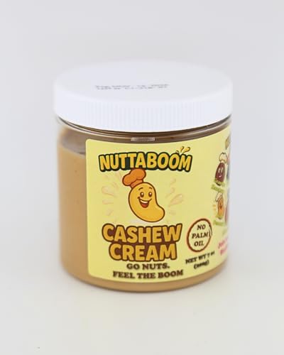 Cashew Cream Spread - Nuttaboom - Natural Nut Butter with Shea Butter & Organic Coconut Oil, No Palm Oil, Healthy Bread & Toast Spread, Made in USA