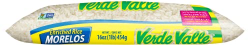 Verde Valle Morelos Long Grain White Rice Bag 1lb (1 pack), Enriched Long Grain Mexican Rice, Dry Arroz Pantry Staple for Sides and Meals, Non Perishable Food