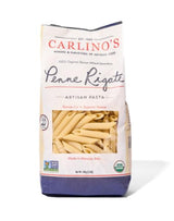 Carlino's Dried Penne Rigate | Organic Durum Wheat Semolina | Bronze Die Cut | Air Dried | Non-GMO, USDA Organic, Made in Italy, 17.6 Oz (Pack of 4)
