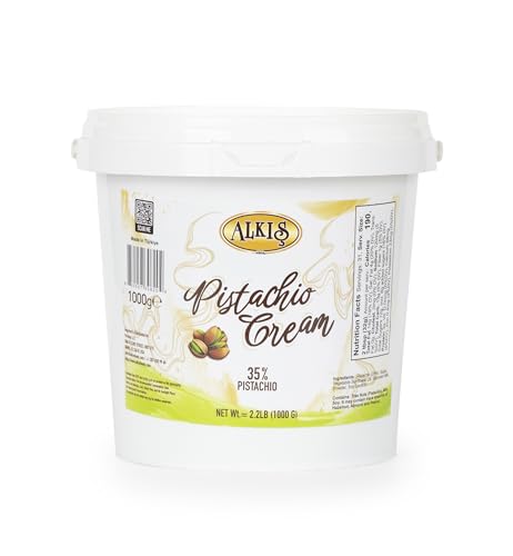 Alkis Pistachio Cream, Bulk Pistachio Cream for Dubai Chocolate Bar, 2.2 lb. (1 kg)