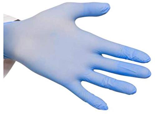 100 Disposible Blended Nitrile Gloves Powder/Latex Free Synthetic Blend Light Blue Large