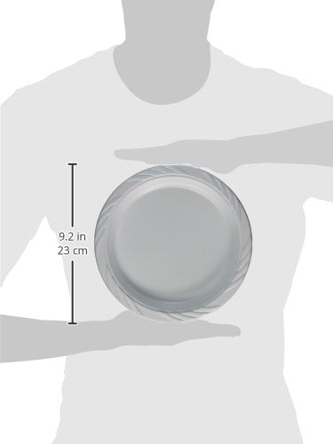 Blue Sky 100 Count Disposable Plastic Plates, 9-Inch, White