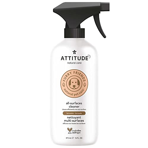 ATTITUDE All Surface Cleaner for Pets, Plant and Mineral-Based Ingredients, Vegan and Cruelty-free, Lavender, 16 Fl Oz