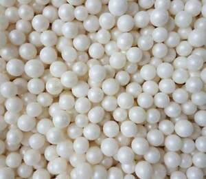 Shimmer White Pearl Sugar Candy Beads 2 Pound