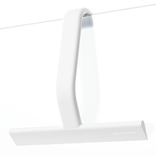 dancemoon JustHang Shower Squeegee for Glass Doors, All-One-Piece Award-Winning Silicone Squeegee with Built-in Hook for Bathroom, Window, Mirror