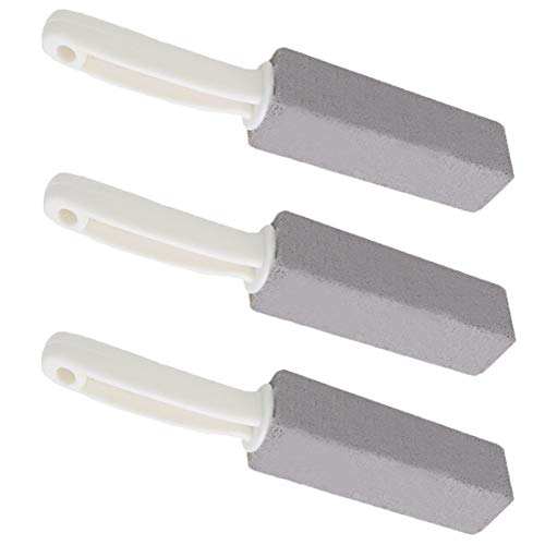 Pumice Cleaning Stone with Handle - Sturdy, High Density, Rust Grill Griddle Cleaner for Kitchen/Bath/Pool/Spa/Household Cleaning (3 pack)