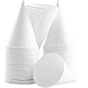 Eco-Friendly, Wax Free 4.5oz White Paper Cone Cups 50Pk. Small Dispenser Cup for Shaved Ice, Office Water Coolers, Sports Teams, Fundraisers