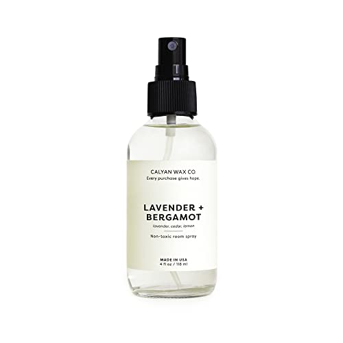 Calyan Wax Co. Lavender & Bergamot Room Spray - Clean Air Freshener - Natural Room Deodorizer - Air Freshener Spray for Home - 4 fl oz