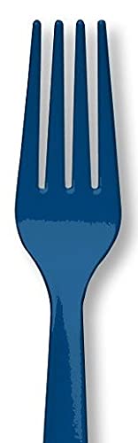 Creative Converting Touch of Color Premium 24 Count Plastic Forks, Navy
