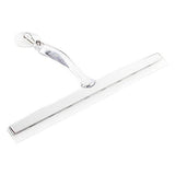 iDesign Zia Metal and Plastic Bathroom Squeegee for Shower, Glass Doors, Floors, Mirrors, with Suction Hook Holder , 12 Inches, Clear and Stainless