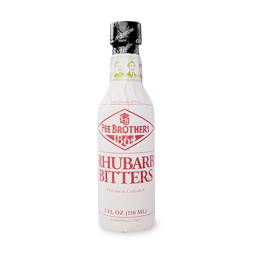 Fee Brothers Rhubarb Cocktail Bitters - Aromatic Cocktail Mixer and Concentrated Flavoring, Gluten Free, Vegan-Friendly, 5 fl oz