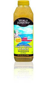 World Harbor Lemon Pepper and Garlic Seafood and Poultry Sauce and Marinade - Case of 6 - 16 Fl oz.