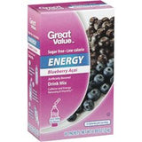 Great Value Energy Drink Mix Variety Bundle, 0.88-1.13 oz box with 10 Drink Packets (Pack of 4) includes 1-Box Blueberry Acai + 1-Box Wild Strawberry