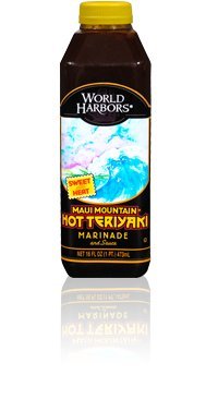 World Harbors, Maui Mountain, Hot Teriyaki Marinade & Sauce, 16Oz Bottle